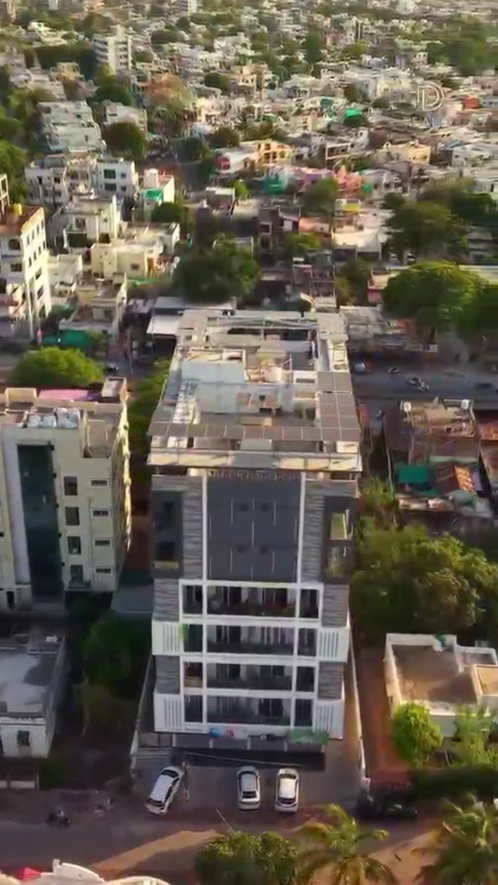 Titan Residency seen from above, standing over the surrounding Amravati neighbourhood.